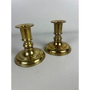 Gallery Originals Brass Candlestick Holder Set of 2 Gold Weighted 3 Inch Vintage